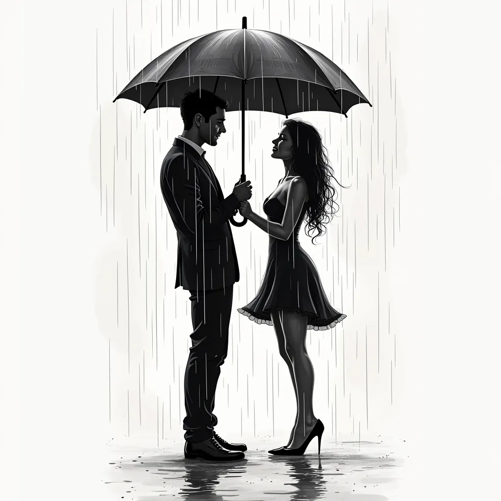 pencil drawing about love