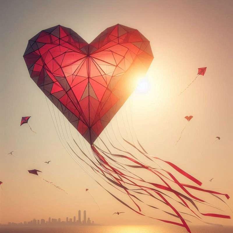 Heart-shaped Kite