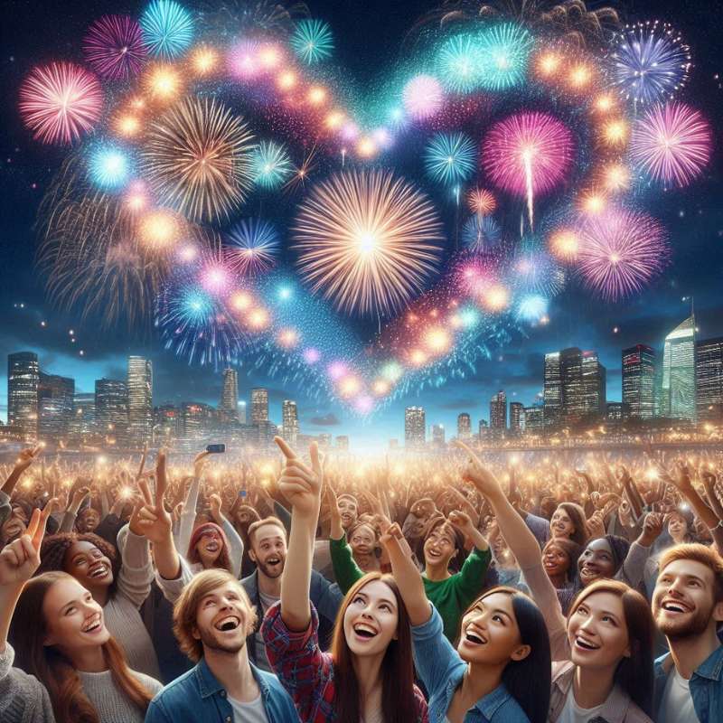 Heart-shaped Fireworks