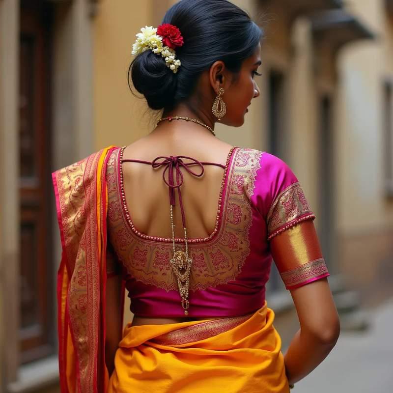 traditional blouse back neck designs images 2025 38 Latest traditional blouse designs images simple