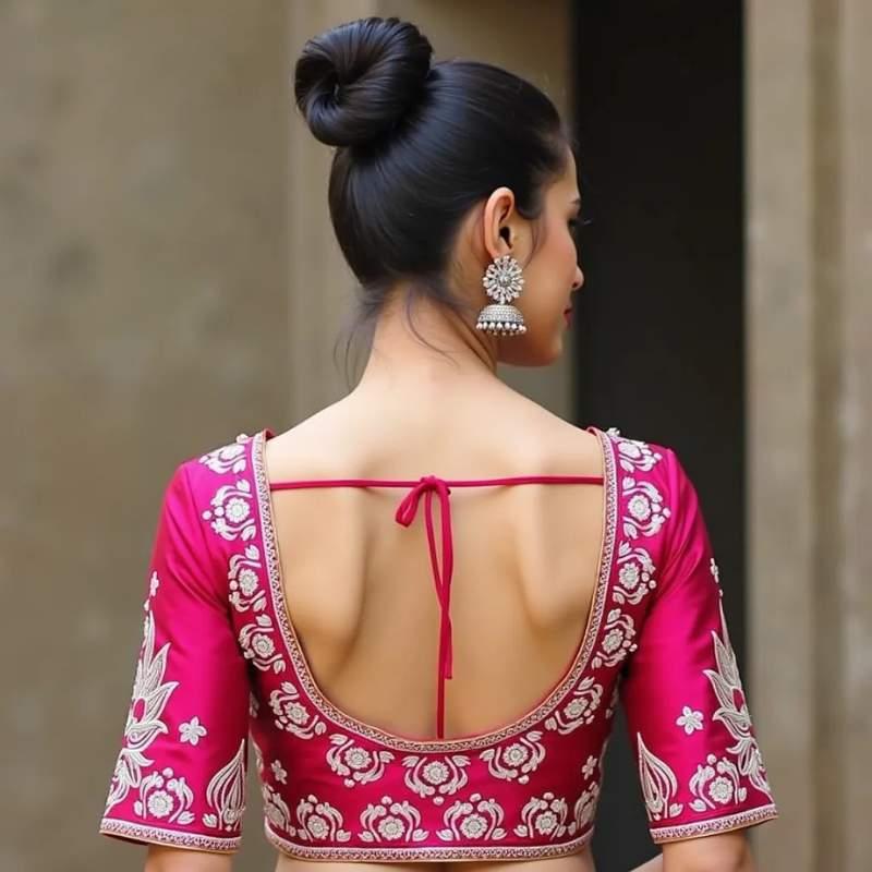 traditional blouse back neck designs images 2025 39 Latest traditional blouse designs images simple
