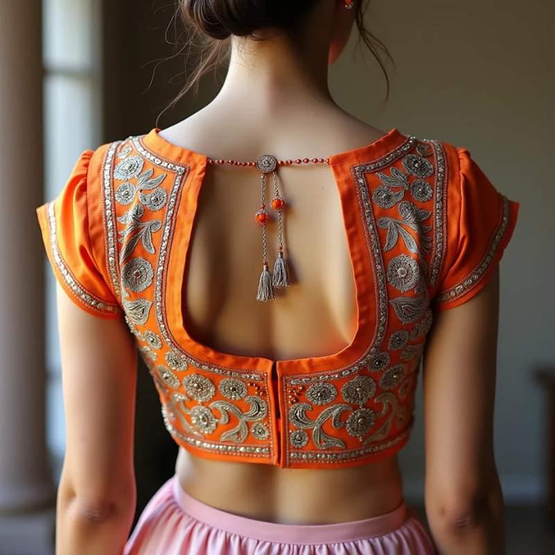 traditional blouse back neck designs images 2025 26 Simple traditional blouse back neck designs images5