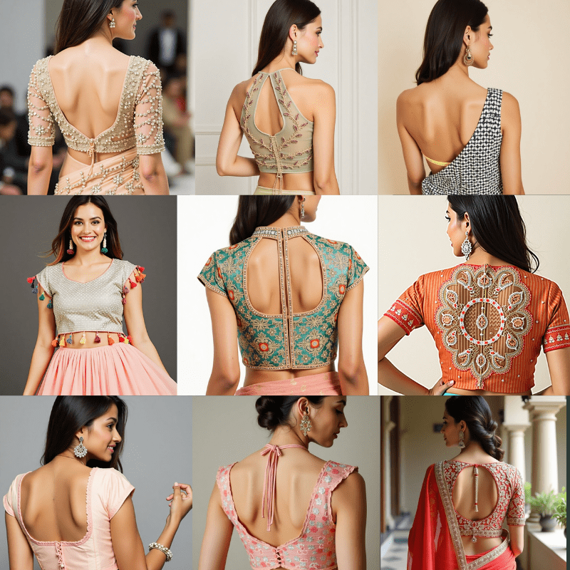 traditional blouse back neck designs images